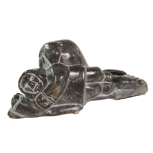 WALRUS EATING MAN BY DAVIDIALUK ALASUA AMITTU (1910 - 1976) - STONE
