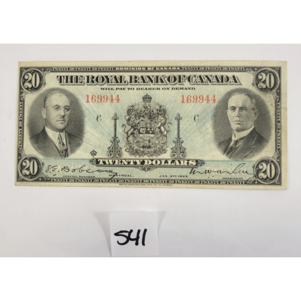 1935 ROYAL BANK OF CANADA $20 BANKNOTE