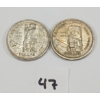 LOT OF 2 - 1958 CDN SILVER DOLLAR COINS