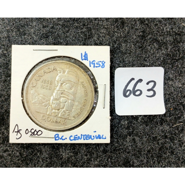 1958 CDN SILVER DOLLAR