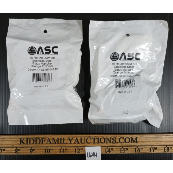 LOT OF 2 - ASC 9 MM LAR-15 10 RND PISTOL MAGAZINES - PAL REQ.