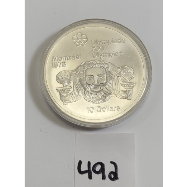1976 CDN MONTREAL OLYMPIAD $10 SILVER COIN
