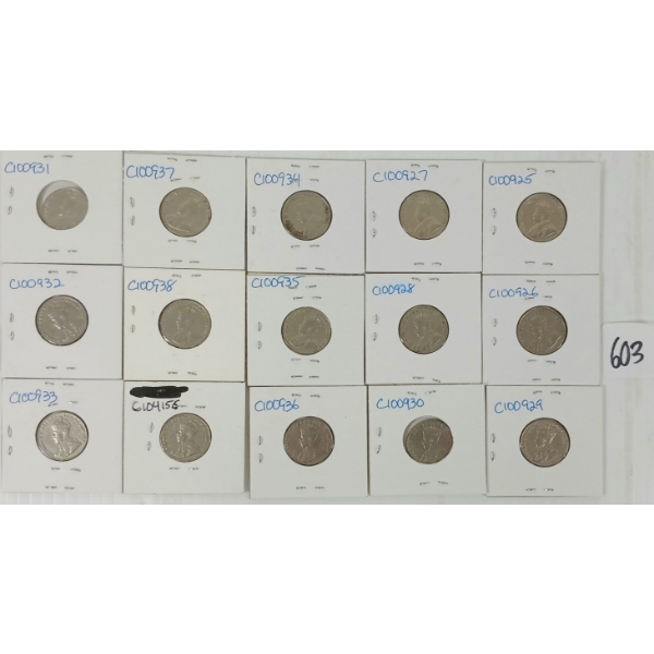 LOT OF 15 - 1931 CDN 5 CENT COINS