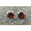 Image 1 : PAIR OF GARNET & STERLING STUD EARRINGS