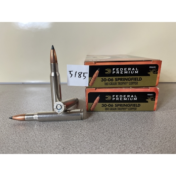 AMMO: 40X FEDERAL .30-06 180GR. TROPHY COPPER 