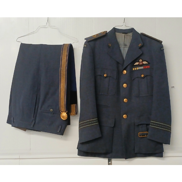 LOT OF 3 - RCAF OFFICER'S COAT, PANTS & SERVICE BELT