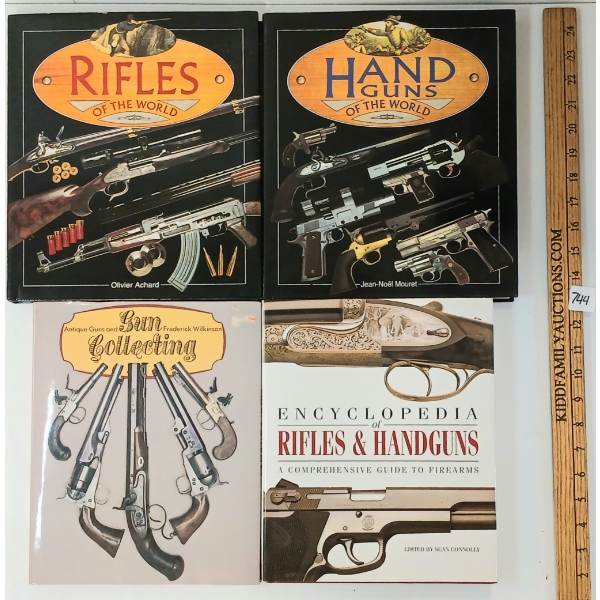 LOT OF 4 - "RIFLES OF THE WORLD", HANDGUNS OF THE WORLD", "ANTIQUE GUNS & GUN COLLECTING", ETC