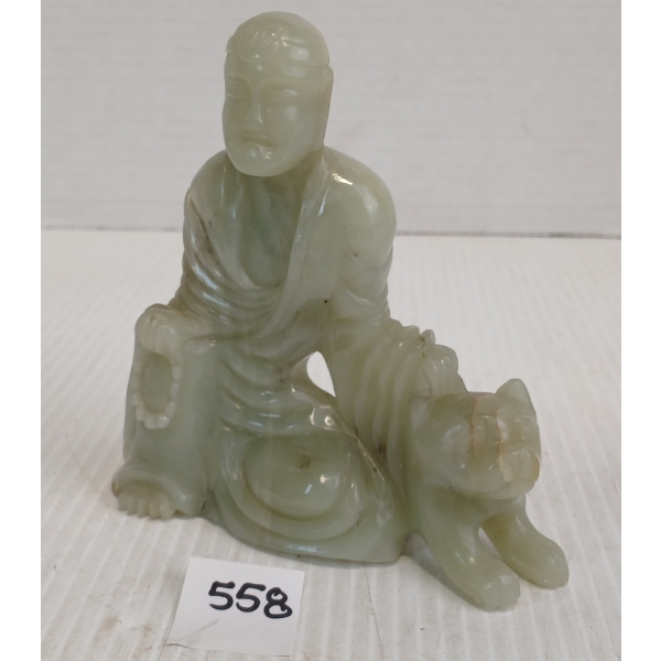 CHINESE JADE BUDDA W/ DOG
