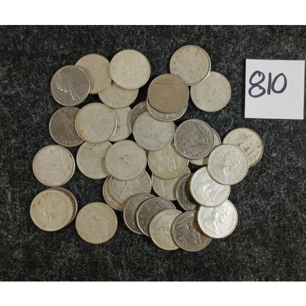 LOT OF 35 - 1968 CDN SILVER DIMES