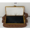 Image 3 : BRONZE BEADED BOX CLUTCH PURSE W/ COMPACT MIRROR