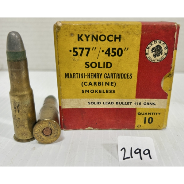 AMMO: 9X KYNOCH .577-450 MARTINI-HENRY - 410 GR LRN
