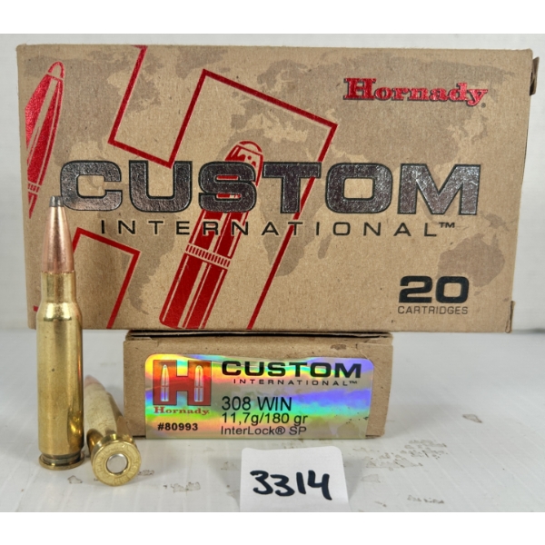 AMMO: 40X HORNADY .308 WIN - 180 GR SP