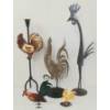 Image 1 : LOT OF 5 - METAL FOLK ART ROOSTERS