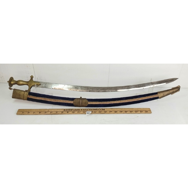 INDIAN KUKRI SWORD W/ VELVET SCABBARD