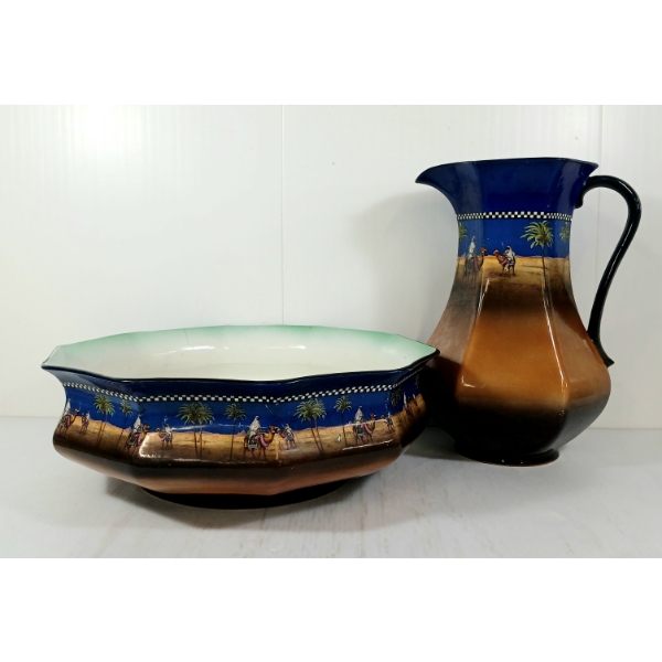 LOT OF 2 - H&K TUNSTALL WASH BASIN BOWL & PITCHER