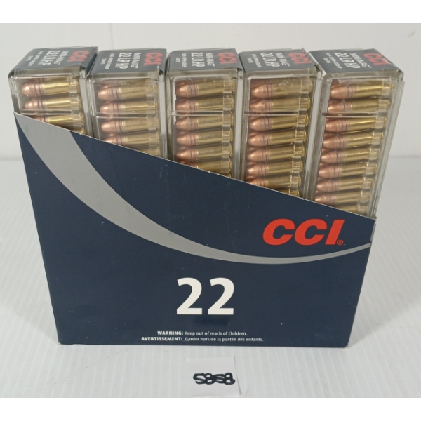 AMMO: 500X CCI .22 LR - 36GR - COPPER-PLATED HP - SEALED