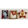 Image 2 : LOT OF 4 - SOVIET ARMY USHANKA WINTER HAT & PINS