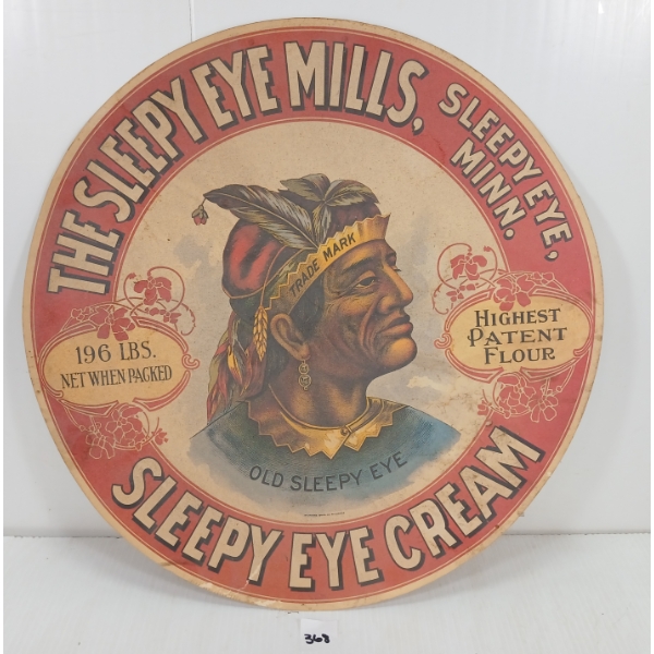 SLEEPY EYE MILLS FLOUR PAPER LABEL ADVERTISEMENT