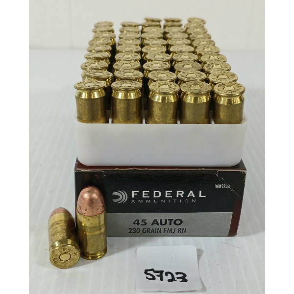 AMMO: 50X FEDERAL .45 AUTO - 230GR - FMJ RN