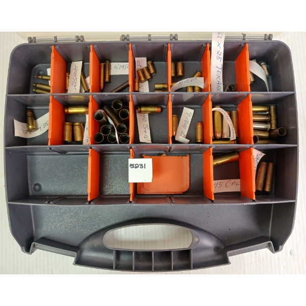 AMMO / BRASS: 64X MISC. RIFLE & PISTOL RNDS - 51X BRASS & 12X LIVE