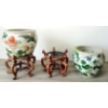 PAIR OF CHINESE PORCELAIN FISHBOWLS W/ STANDS