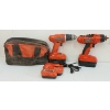 Image 5 : JOB LOT - BLACK & DECKER 18V CORDLESS DRILLS, BATTERY CHARGER, DRILL BITS & TOOL BAG
