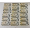 LOT OF 18 - 1973 CDN $1 BANKNOTES - INCL UNCIRCULATED