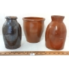 Image 1 : LOT OF 3 - STONEWARE SALT GAZE PLANTER & CROCKS