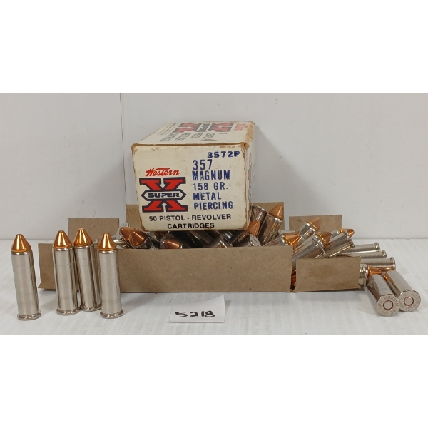 AMMO: APPROX 50X W-W SUPER MAG .357 MAG - 158GR - METAL PIERCING