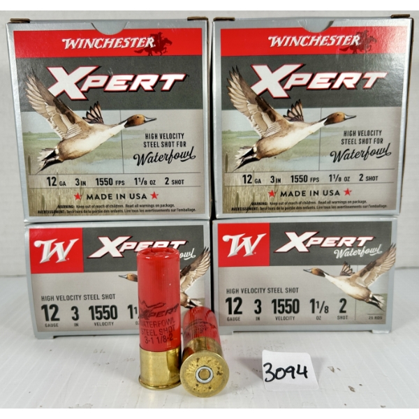 AMMO: 100X WINCHESTER 12 GA 3 IN - #2 STEEL