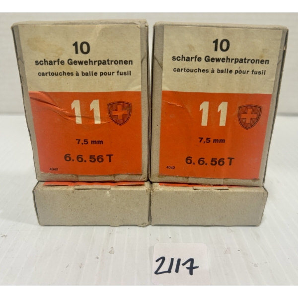AMMO: 40X 7.5X55 MM SWISS - MILITARY
