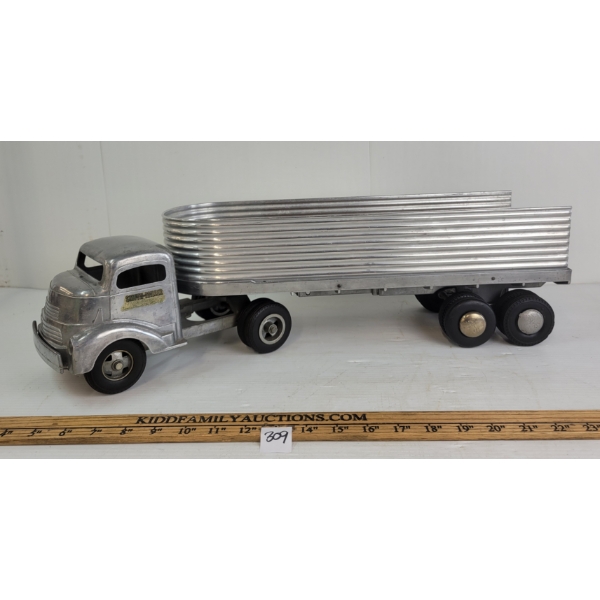 1950'S SMITH MILLER GMC SILVER STREAK TRUCK & TRAILER
