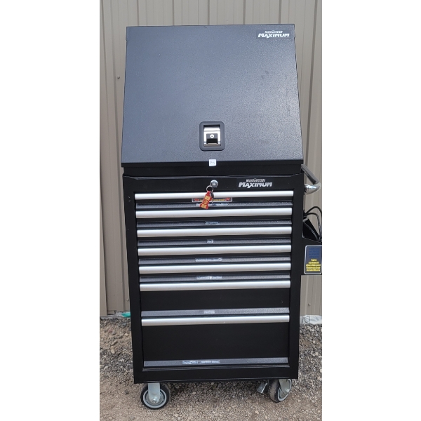 MASTERCRAFT MAXIMUM STACKED TOOLBOX ON WHEELS W/CONTENTS