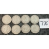 Image 2 : LOT OF 8 - 1954 CDN 25 CENT COINS