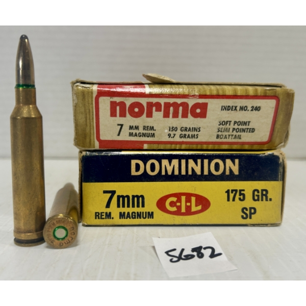AMMO/BRASS: 20X LIVE & 11X BRASS 7 MM 150GR. & 175GR. 