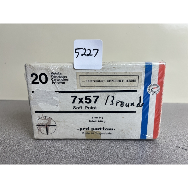 AMMO: 13X PRVI 7X57 140 GR. SP 
