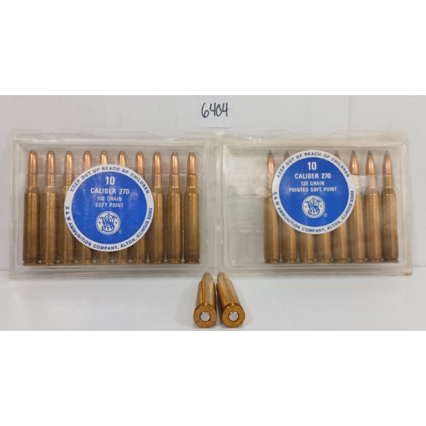 AMMO: 20X S&W .270 - 130 GR. PSP
