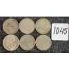 Image 1 : LOT OF 6 - 1943-1966 CDN 25 CENT COINS