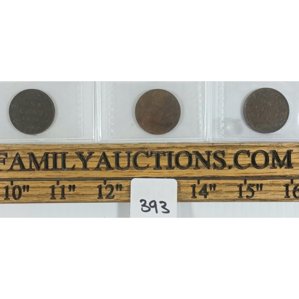 LOT OF 3 - 1884-1896 CDN 1 CENT COINS - ICCS GRADED