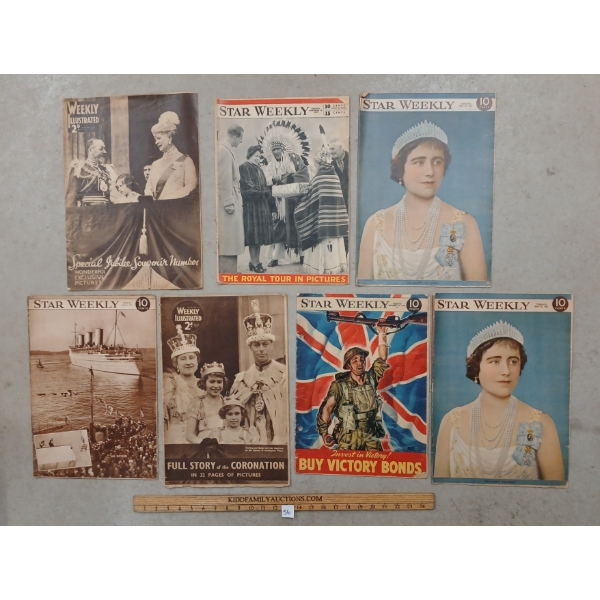 LOT OF 7 - STAR WEEKLY & WEEKLY ILLUSTRATED MAGAZINES