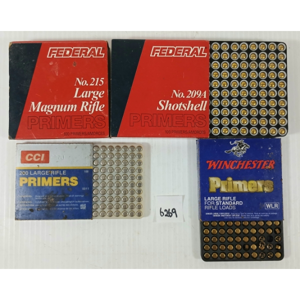 PRIMERS: 400X MIXED LARGE RIFLE, NO. 215 & NO. 209A SHOTSELL PRIMERS