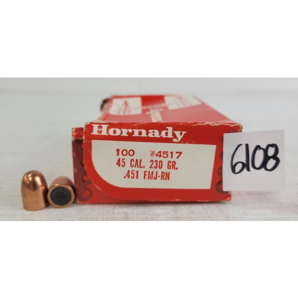 BULLETS: 50X HORNADY #4517 .45CAL - 230GR - FMJ - RN