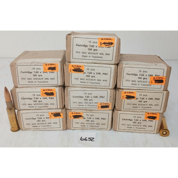 AMMO: 150X CENTURY ARMS 7.62X54R - 184GR - FMJ