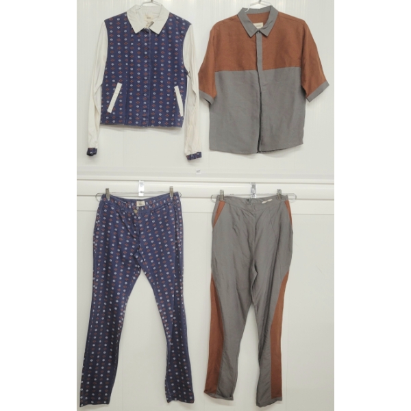 LOT OF 4 - LIFETIME HAZEL SHIRT, GWYLLYN PANTS, QUINN BOMBER & PARKER PANTS - FT FLORAL BLOCK