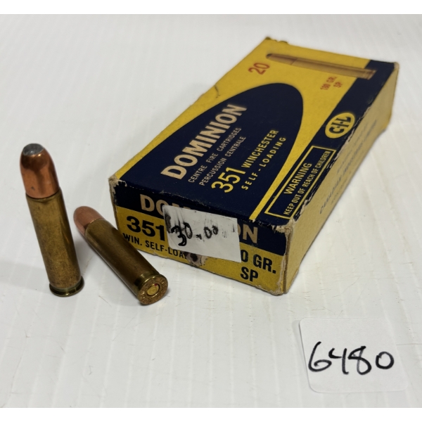 AMMO: 20 X CIL .351 WIN SL - 180 GR
