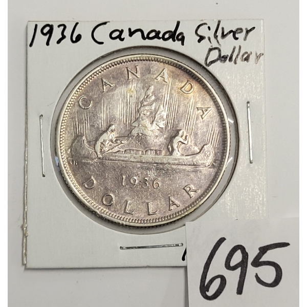 1936 CDN SILVER DOLLAR COIN