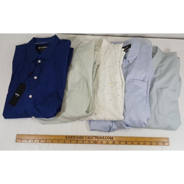 LOT OF 5 - MINIMUM MEN'S LARGE DRESS SHIRTS