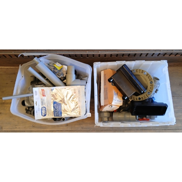 JOB LOT - PVC VALVES, ELBOWS, TUBES, ETC