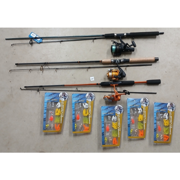 LOT OF 8 - MATZUO MTZ602MS, RAPALA INTICER, SHIMANO FXS-66MB2 FISHING RODS & READY 2 FISH LURES