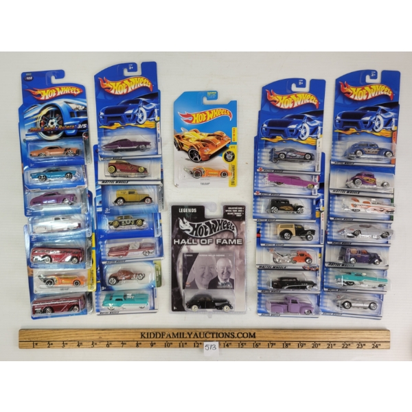 LOT OF 30 - DIECAST HOTWHEELS - INCL GREATEST HITS, FAT FENDERED, EVIL TWIN, ETC